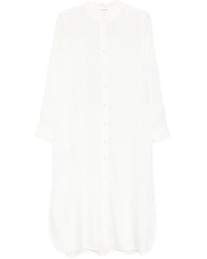 P.A.R.O.S.H. Saxon Buttoned Midi Dress - White