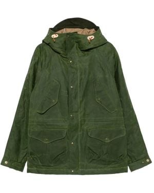 Ceccarelli Hooded Waxed-Cotton Coat - Green