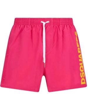 DSquared² Bañador Con Logo Estampado - Rosa