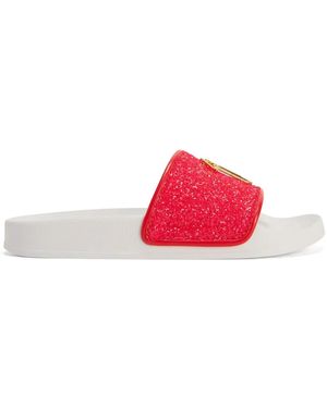 Giuseppe Zanotti Brett Glitter-Detail Slides - Pink