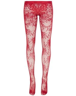 McQueen Medias con encaje floral - Rojo