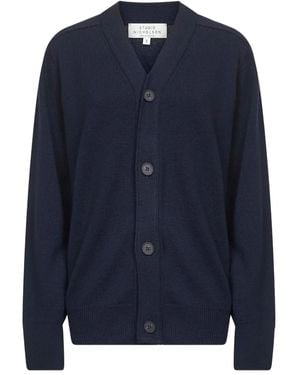 Studio Nicholson Cardigan Conan Con Scollo A V - Blu