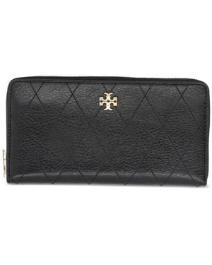 Tory Burch Charlie Quilted Leather Wallet - Black
