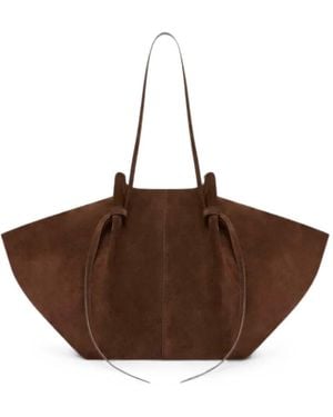 Yuzefi Mochi Pleated Shoulder Bag - Brown