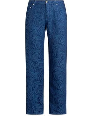 Etro Jeans Met Paisley-Print - Blauw