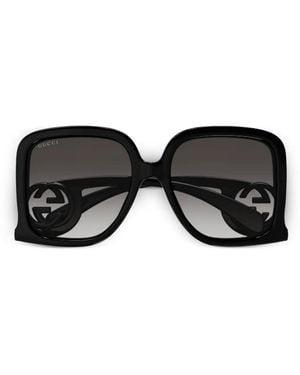 Gucci Gg Logo Square Sunglasses - Black
