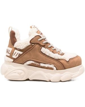 Buffalo Cdl Chai Shearling Platform Sneakers - Natural
