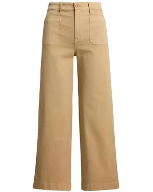 Ralph Lauren Stretch-Chino Wide-Leg Trousers - Natural