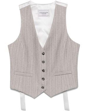 Forte Rhinestone-Embellished Waistcoat - Grey