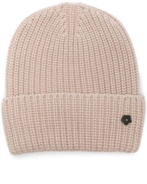 A PAPER KID Ribbed Beanie - Natural
