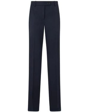 Moschino Virgin Wool Straight-Leg Trousers - Blue