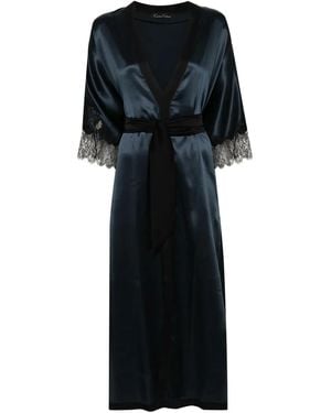Carine Gilson V-Neck Silk Kaftan - Black