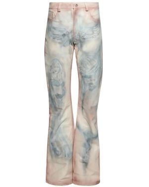 La Maskarade Graphic Leather Pants - Gray
