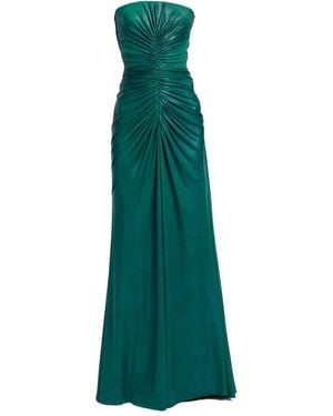 Elie Saab Ruched Strapless Maxi Dress - Green