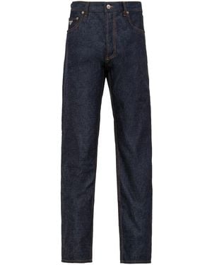 Prada Jeans Slim A Vita Media - Blu