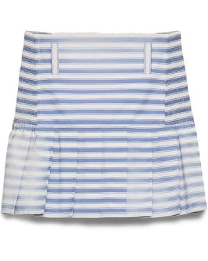 Prada Striped Poplin Mini Skirt - Blue