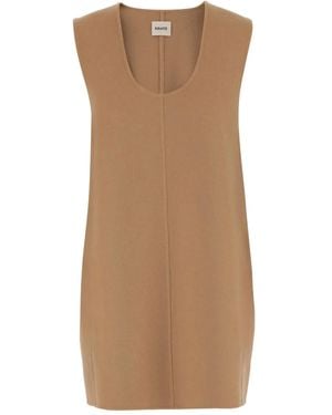 KHAITE Vestido con cuello redondo - Marrón