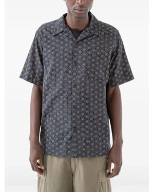 Maharishi Geometric-Pattern Short-Sleeve Shirt - Gray