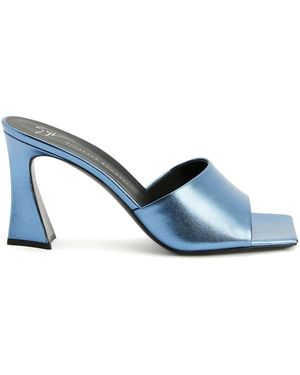 Giuseppe Zanotti Solhene 85mm レザーミュール - ブルー