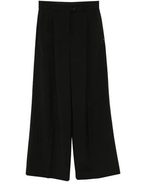 Sportmax Wide-Leg Pants With Pleat Detailing And High Waist - Black