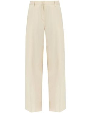 Helmut Lang Pleated Wide-Leg Trousers - Natural