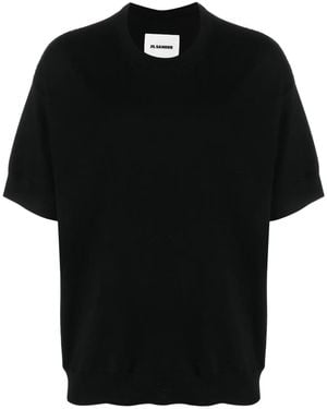 Jil Sander Short-Sleeve Wool T-Shirt - Black