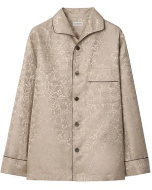 Burberry Camisa De Pijama Con Girasol En Jacquard - Neutro