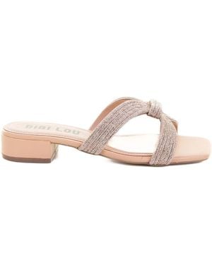 Bibi Lou Embellished Knotted Sandals - Pink