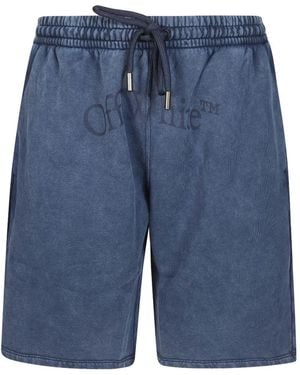 Off-White c/o Virgil Abloh Dawstring Cotton Shorts - Blue
