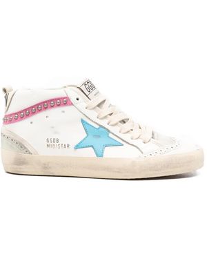Golden Goose Mid Star Leather Trainers - White