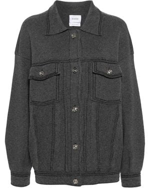 Barrie Contrast-Stitching Denim-Effect Jacket - Black