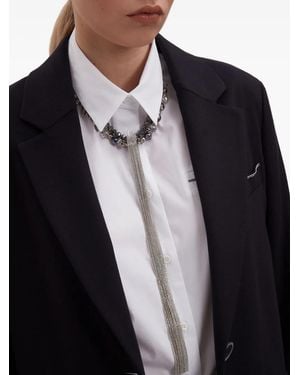 Peserico Crystal Tie Necklace - Black
