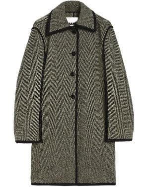 Jil Sander Herringbone Coat - Green