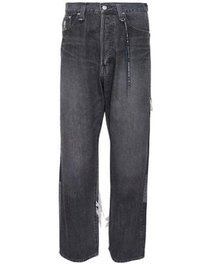 Mastermind Japan Patchwork Jacquard Jeans - Grey