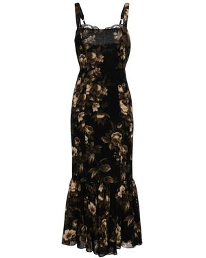 Reformation Irisa Floral-Print Dress - Black