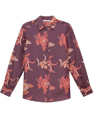 Maliparmi Floral-Print Long-Sleeved Shirt - Red