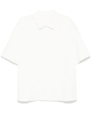CROQUIS Gathered-Detailed Polo Shirt - White