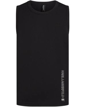 KARL LAGERFELD Logo-Print Tank Top - Black