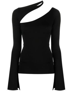MANURI Sandy Cut Out-Detail Blouse - Black