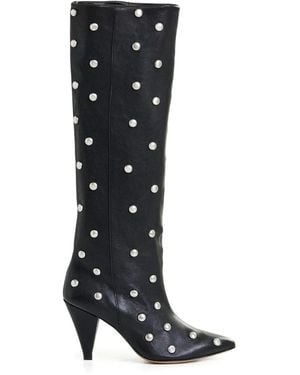 Essentiel Antwerp 90Mm Stud-Embellished Knee-High Boots - Black