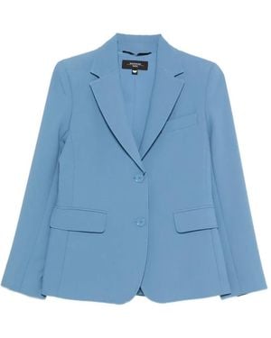 Weekend by Maxmara Buttonned Pockets Blazer - Blue