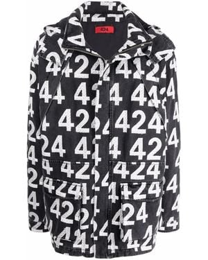 424 All-Over Logo Print Jacket - Blue