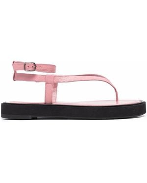 BY FAR Cece Grained-Leather Sandals - Pink