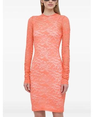 Pinko Lace Long-Sleeve Mini Dress - Pink