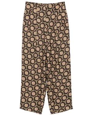 Emporio Armani Printed Trousers - Natural