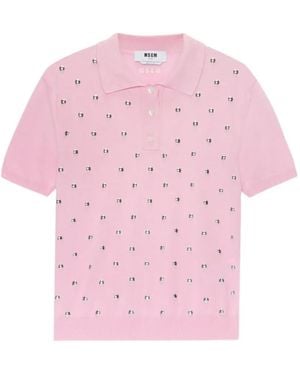 MSGM Studded Polo Shirt - Pink