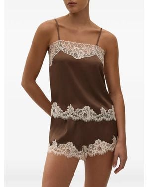 Faithfull the Brand Lace-Trim Camisole Top - Brown