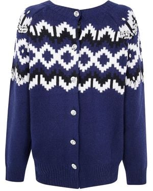 Blugirl Blumarine Cardigan Con Decorazione - Blu
