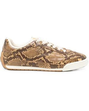 Amiri Coastline Python-Effect Sneakers - Brown