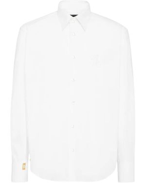 Billionaire Embroidered Cotton Shirt - ホワイト